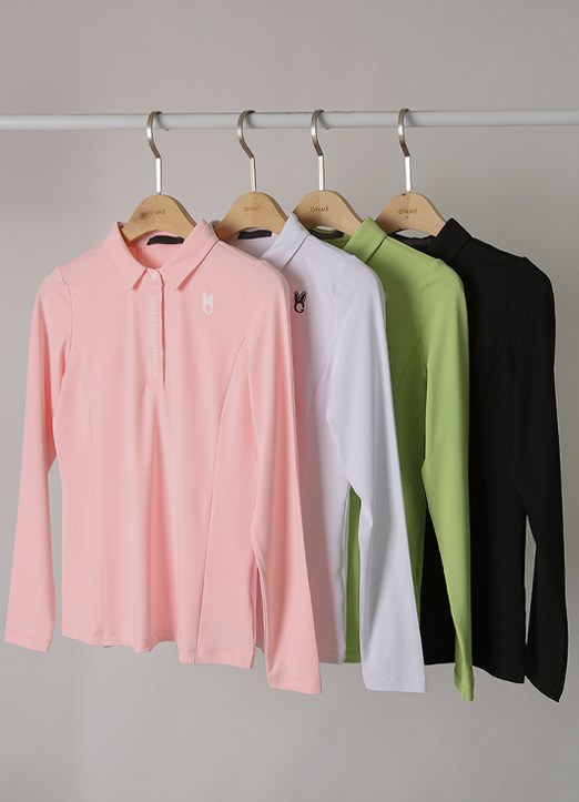 [QoG] ゴルフ ロゴプリントスリムポロシャツTシャツ ts24200