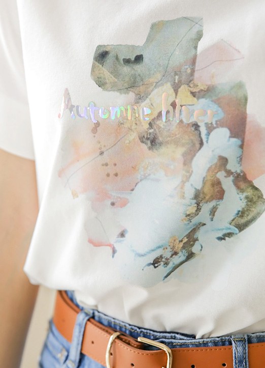 [Louis Angel] イラストホログラム半袖Tシャツ ts26135