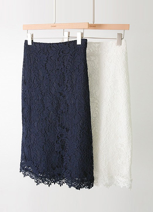 【セットアップ可能】 フラワー刺繍レースタイトスカート sk27075