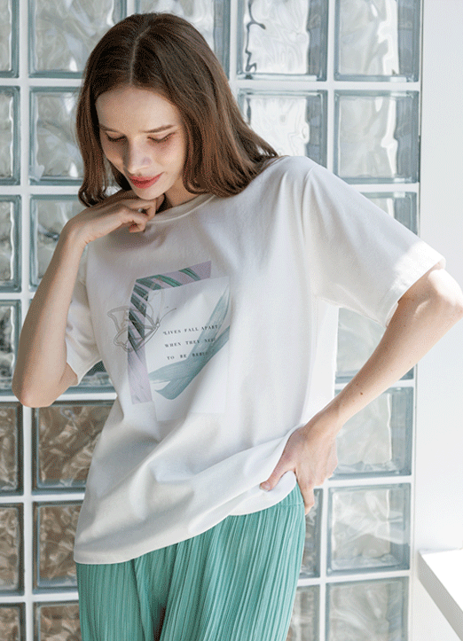 [THE ONME] バタフライプリントTシャツ ts34889
