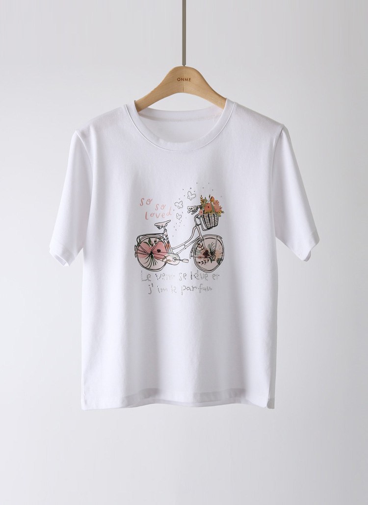 [LouisAngel] 自転車プリントTシャツ ts35383