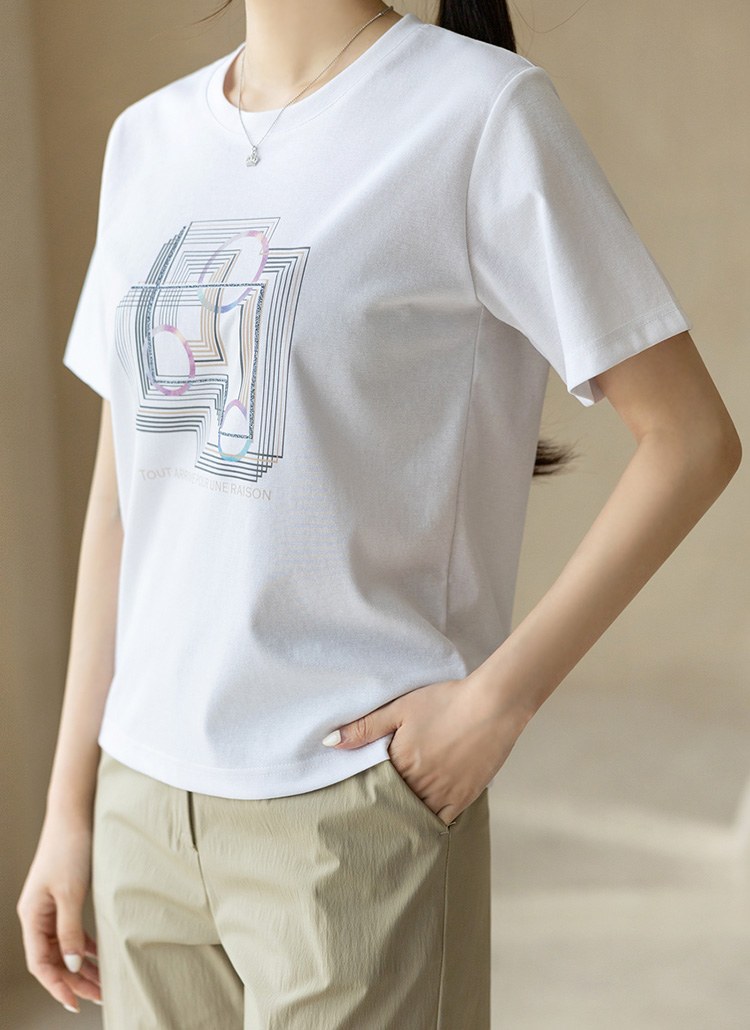 [LouisAngel] スクエアグラフィックTシャツ ts35868