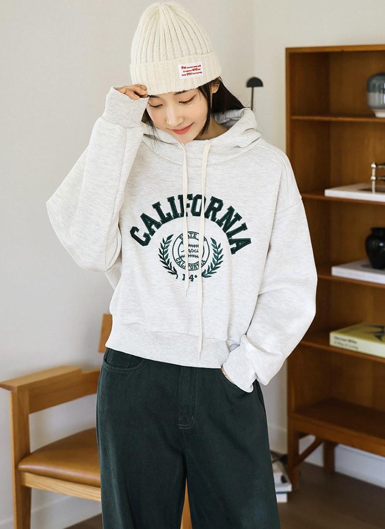 [THE ONME]カリフォルニアロゴ刺繍ハイネックフーディースウェット ts37662