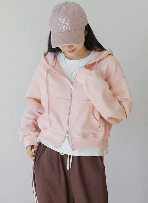 【5色展開】[THE ONME] クロップド ダブルジップパーカー jp38919