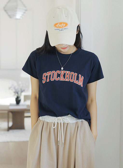 [THE ONME] レタリングプリント半袖Ｔシャツ ts39042