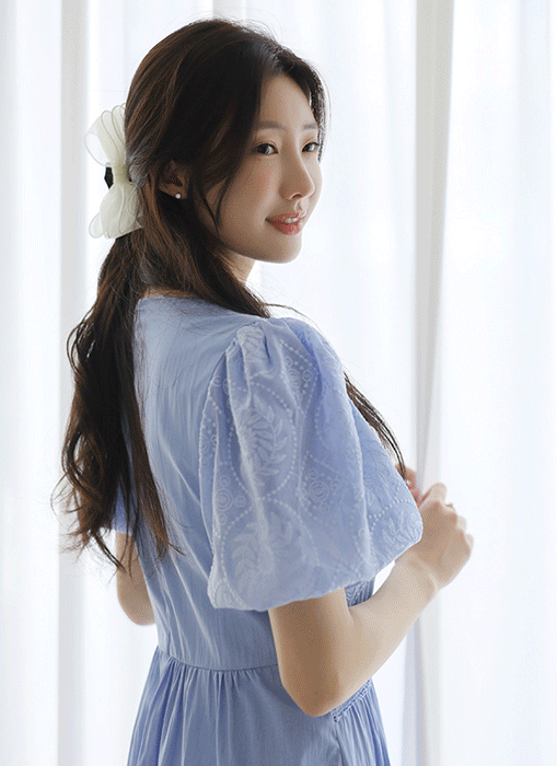 사르르 쉬폰 레이어드 리본 집게 헤어 핀