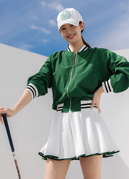 【QoG】[ゴルフウェア] 撥水加工リブラインスタジャン jp19071