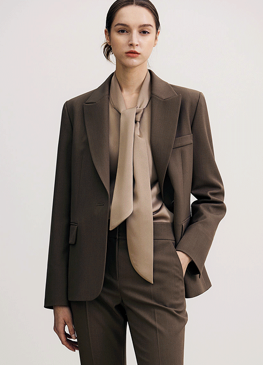 【セットアップ可能】[THE ONME] ベーシック ストレッチ シングルジャケット jk19183