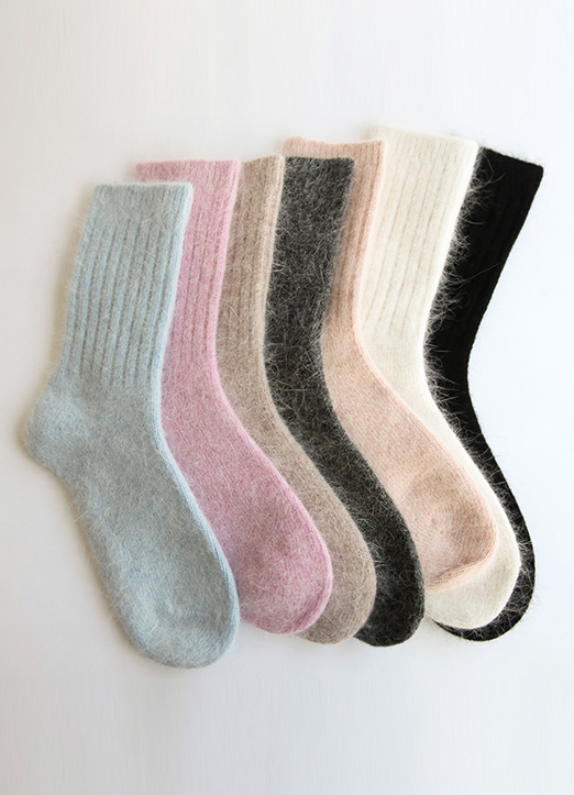 【7色展開】アンゴラニットソックス ac21135