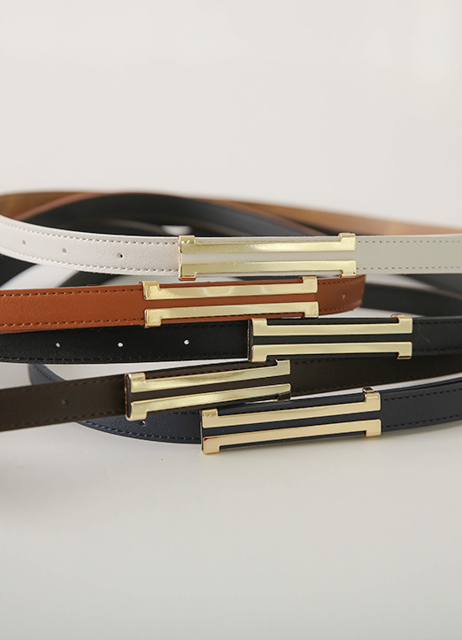 【５色展開】ゴールドバックルスリムベルト ac25047