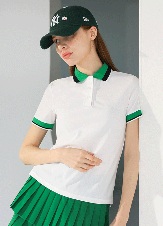 [QoG] ツートンバイカラー半袖ポロTシャツ ts33669