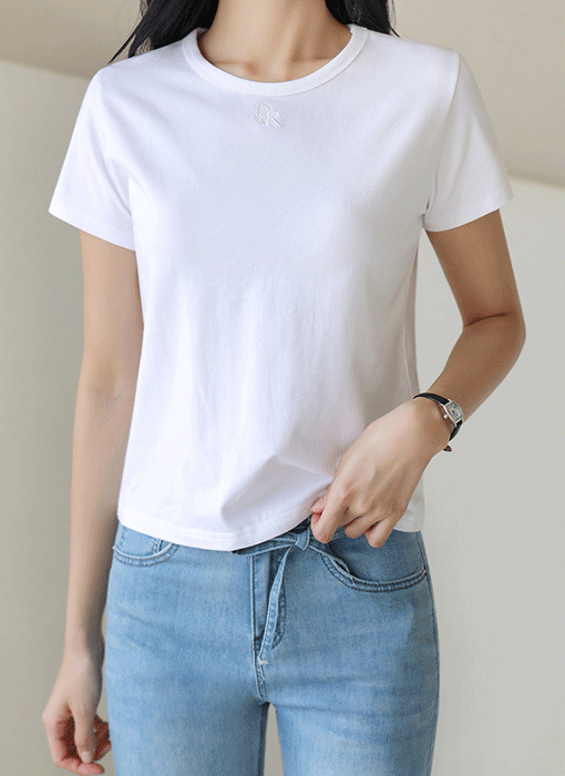 [THE ONME] レタリング刺繍ベーシックTシャツ ts40938