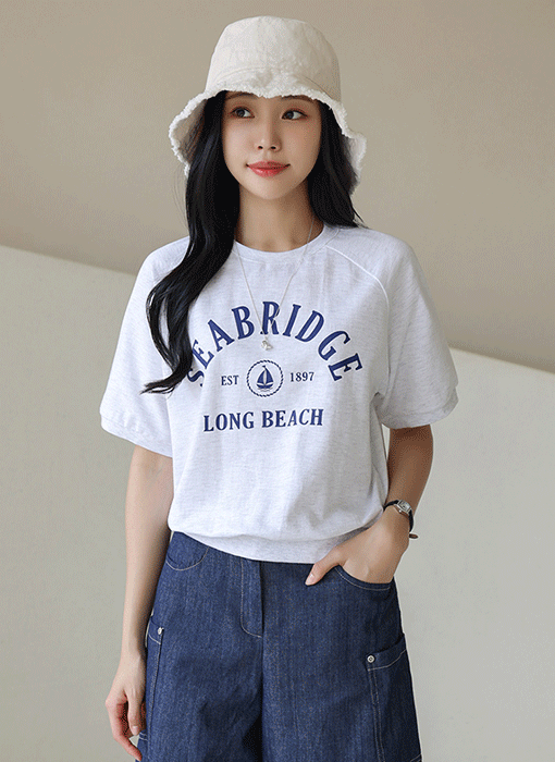[THE ONME] マリンロゴプリントラグランスウエットTシャツ ts40980