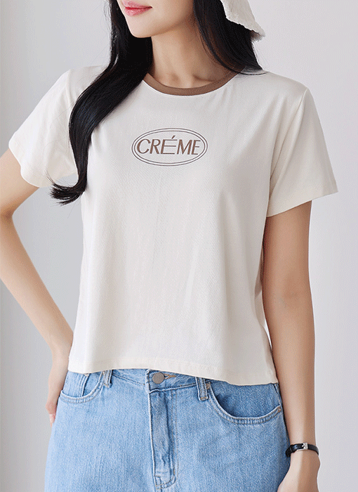 [THE ONME] バイカラーロゴプリントTシャツ ts41088