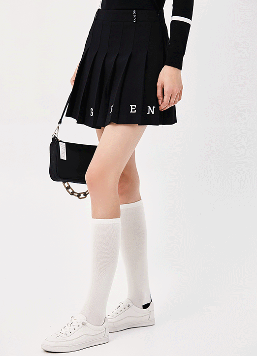 [QoG][ゴルフウェア]  ロゴ刺繍プリーツキュロットパンツpt19828