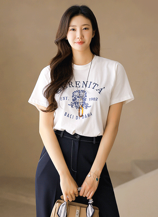 ロゴ刺繡半袖Tシャツ ts41836
