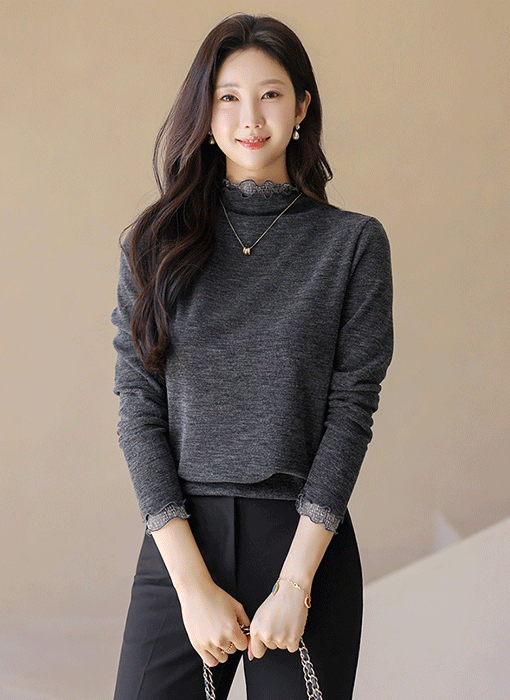 [LouisAngel] ラメプリーツドッキングメローフリルＴシャツ ts42253