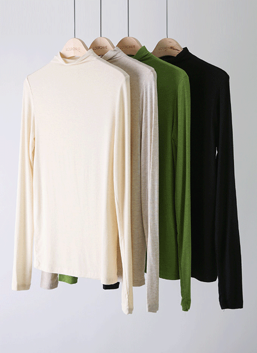 ウールブレンドハイネックＴシャツ ts42433