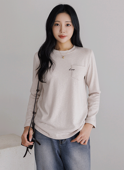 [THE ONME] レタリング刺繍ポケットスラブTシャツ ts42460
