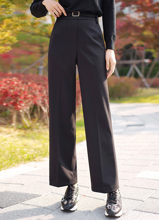 裏起毛フロントプレスワイドスラックス pt30360