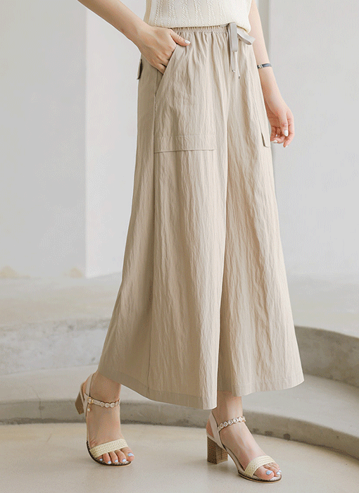 フロントポケットリンクルワイドパンツ pt40392
