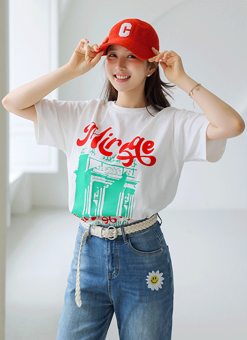 レタリングプリントTシャツ ts41492