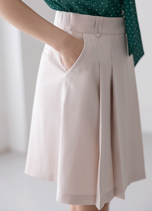 ラップデザイン プリーツ キュロットパンツ pt34337