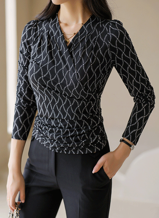 [LouisAngel] ラップデザインシャーリングプルオーバー ts41842