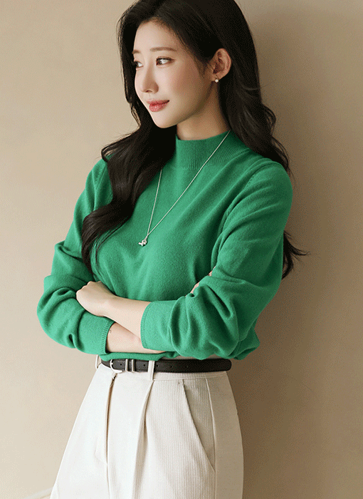 メリノウールハイネックソフトニット nt43225