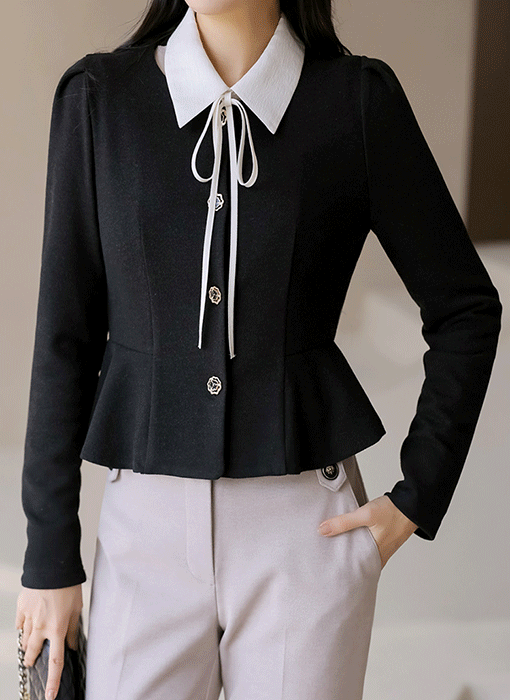 [LouisAngel] ソフトウォームペプラムブラウス bl43234