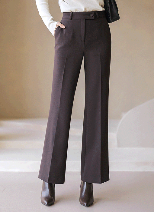 裏起毛ラップボタンフレアスラックスパンツ pt43290