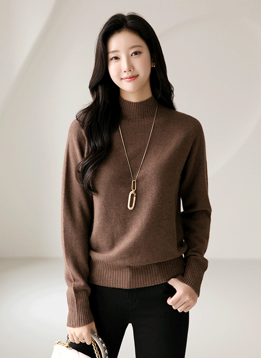 【4色展開】ビスコースハイネックリブニット nt43305