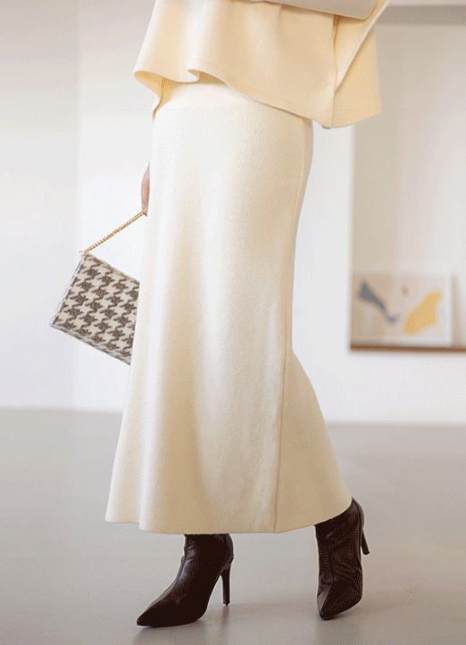 バックスリット ロングニットスカート sk31200