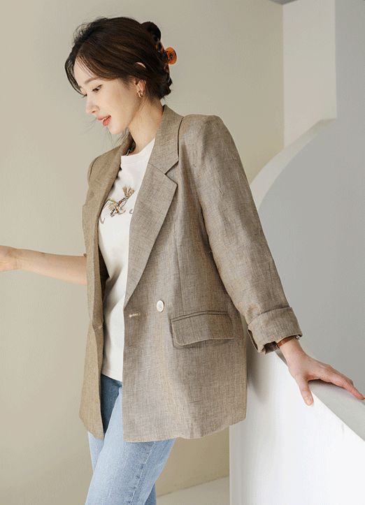 メランジ リネンジャケット jk14844