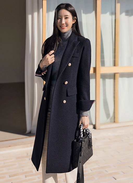 ウール50 テープポイントロングコート ct21886