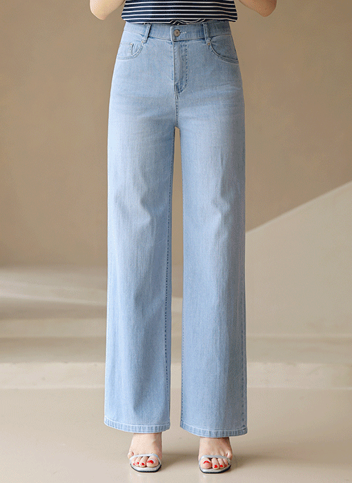 クールサマーデニムストレッチワイドパンツ pt41190