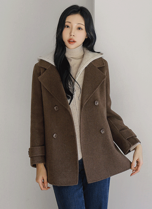 【4色展開】[THE ONME] クラシックウールハンドメイドハーフコー ct43419