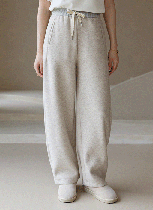 ウエストドロストバイカラー起毛パンツ pt43473