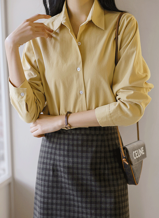 【6色展開】[THE ONME] ピーチ起毛ベーシックシャツブラウス bl43491