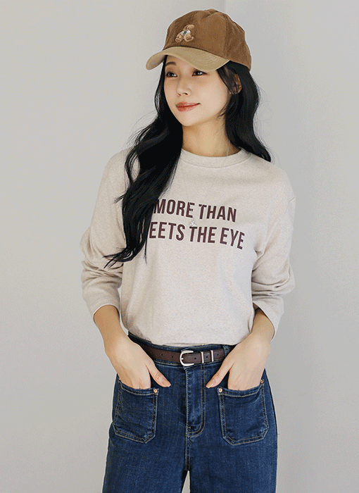 [THE ONME] ピーチ起毛レタリングプリントＴシャツ ts43587