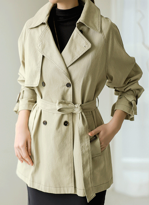 ステッチポイント ハーフトレンチコート ct38877