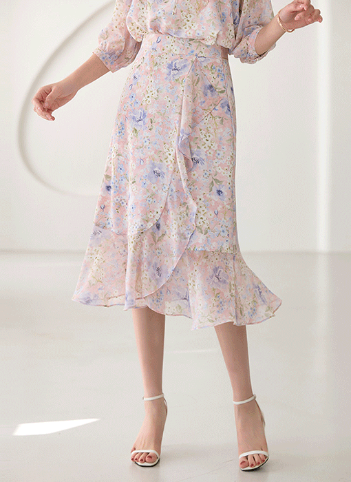 [LouisAngel] ラッフルフラワーシアースカート sk39597