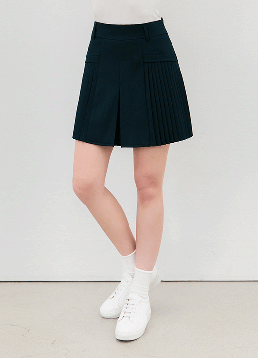 [QoG] インバーテッドプリーツミニスカートsk39957 (インナーパンツ付き)