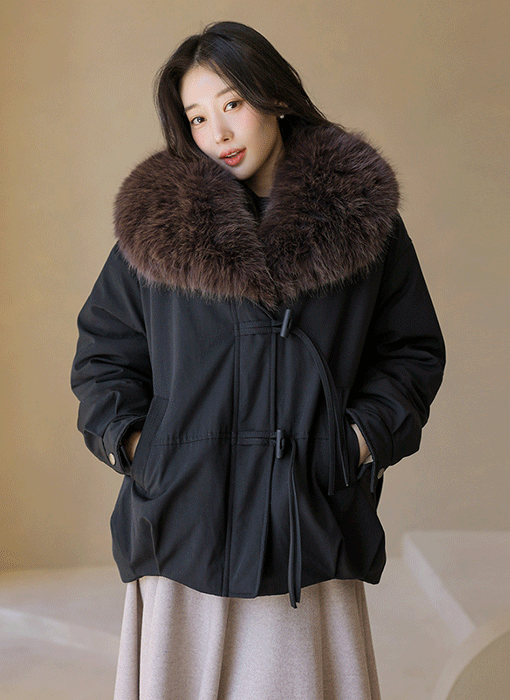 フェイクファー付きオーバーフィットエコダウンジャケット jp43939