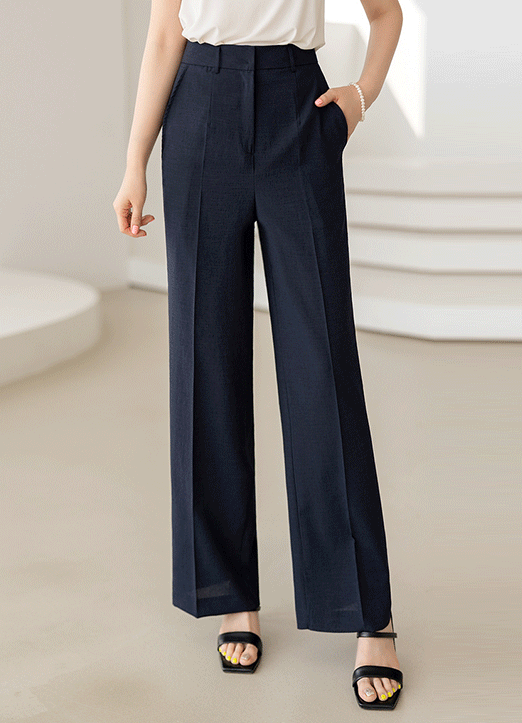 【セットアップ可能】リネンライク ワイドスラックスパンツ pt25619