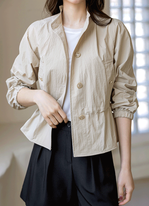 スタンドカラーナイロンジャケット jk34328