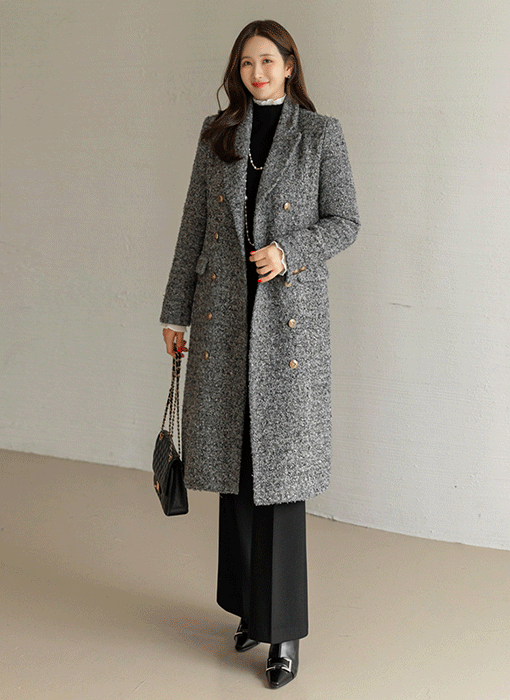 ベルト付き キルティング裏地 ウールテーラードコート ct44125
