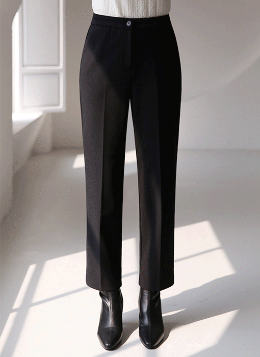 クロップド丈ハイストレッチ ストレートスラックス pt42688