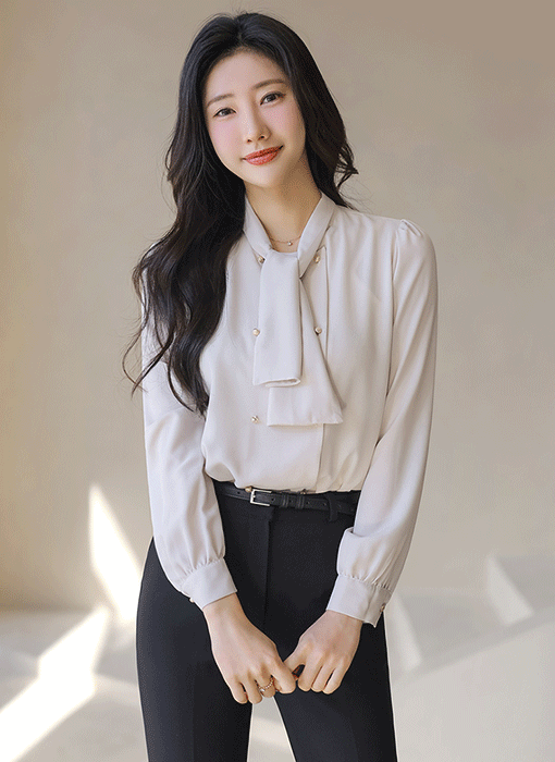 ダブルボタン ボータイ ブラウス bl44206