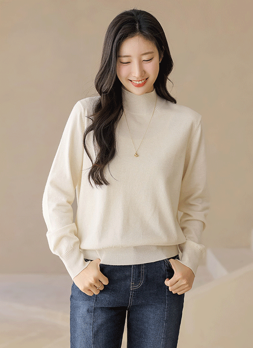 【5色展開】ビスコースハイネックニット nt44212